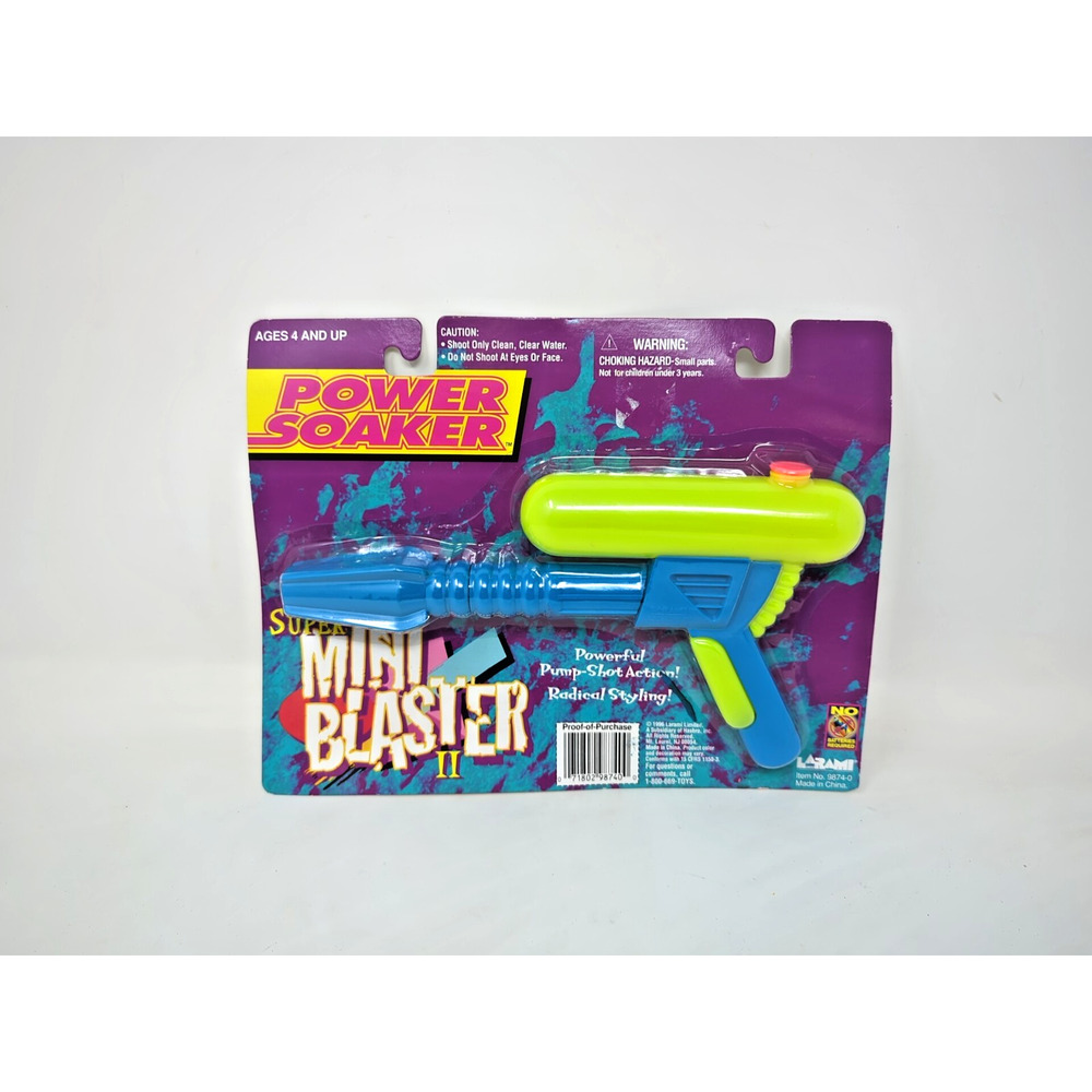 RARE New Super Soaker Vintage 1996 Larami Green/blue mini blaster ii power
